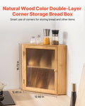 Corner Bread Box, Double Layer Bamboo