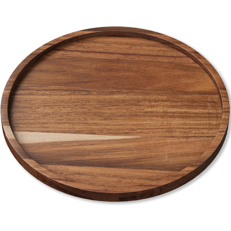 Round Acacia Wood Serving Tray - image 3
