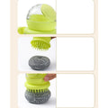 Soap-Dispensing Steel Wool Scrubber with Holder