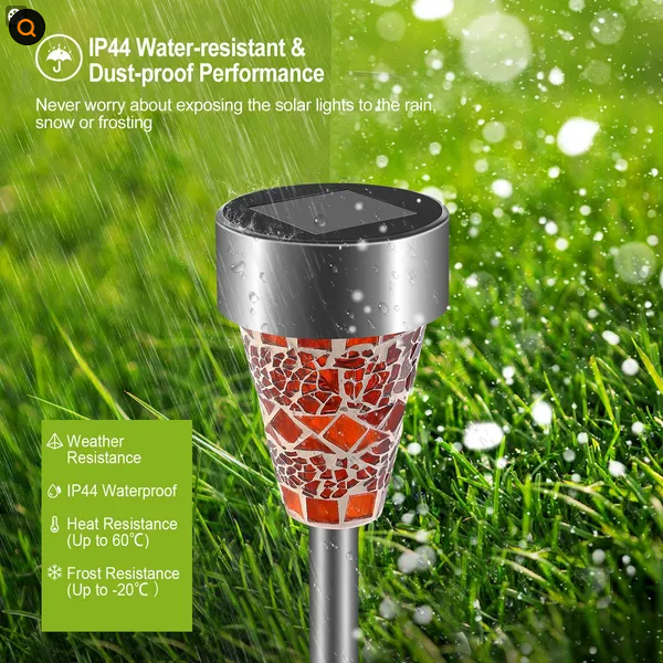 Mosaic Solar Pathway Lights, 6 Pack - image 3