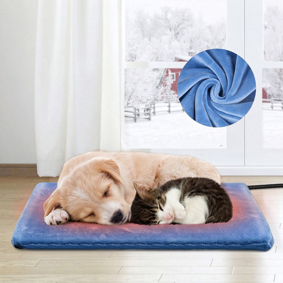 Large Pet Heating Pad, 48 x 23.6 in, Blue - image 4