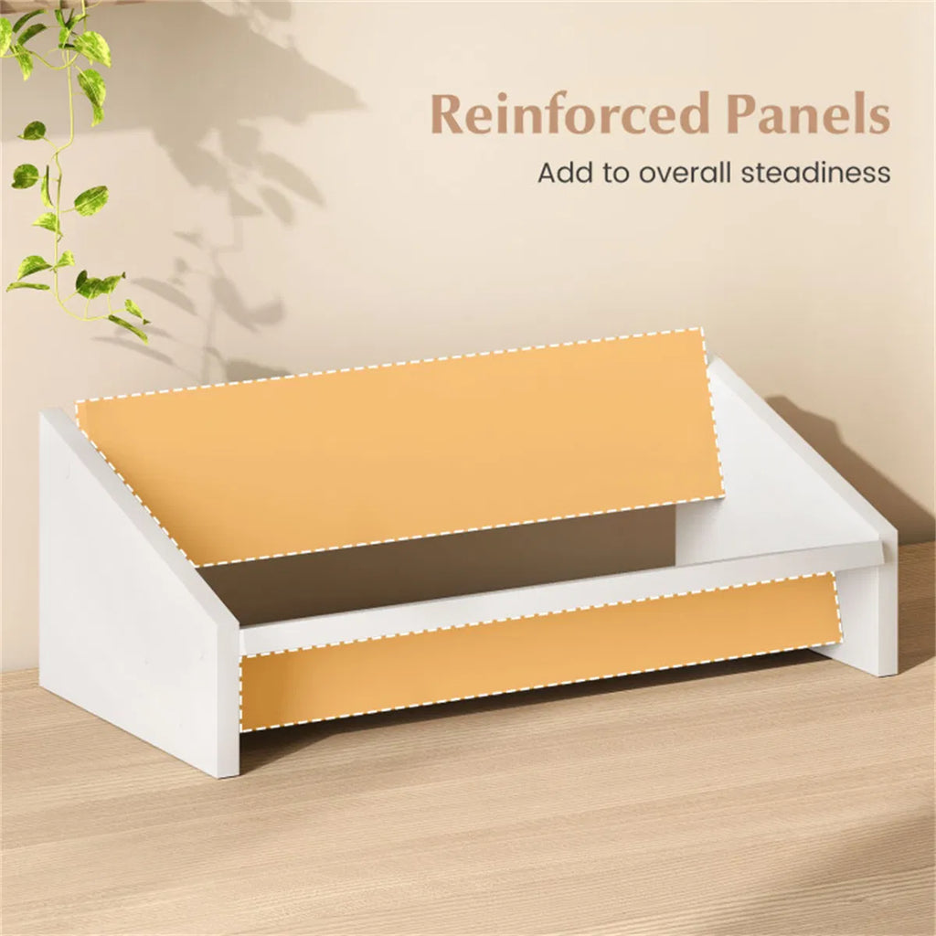 Tilted Desktop Bookshelf, White - image 2