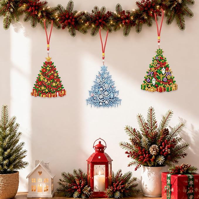 Christmas Tree Diamond Art Ornaments Kit, 4 Pack - image 5
