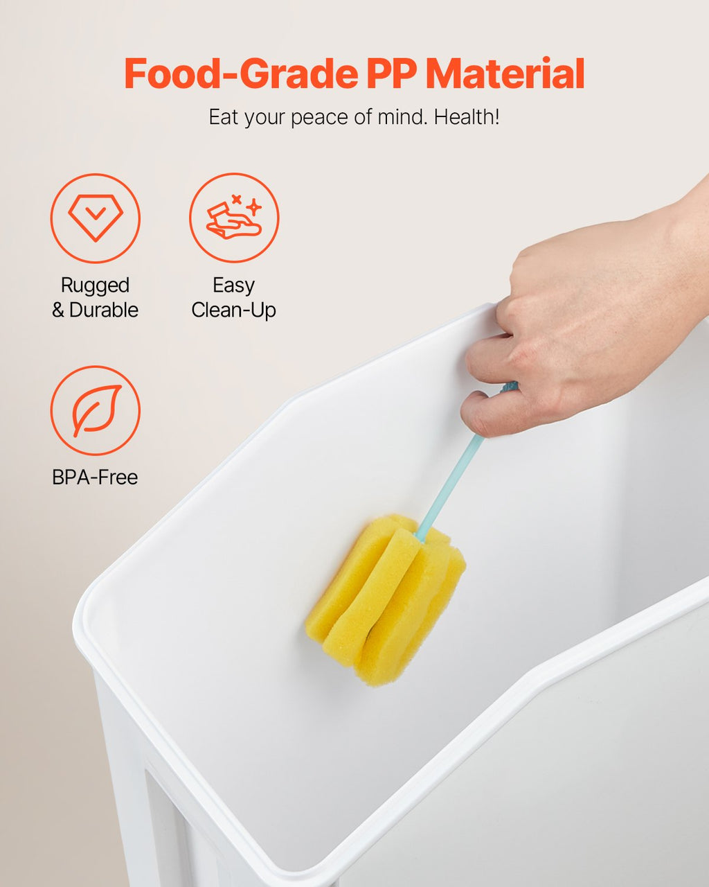 Airtight Rolling Food Storage Bin, 20 L