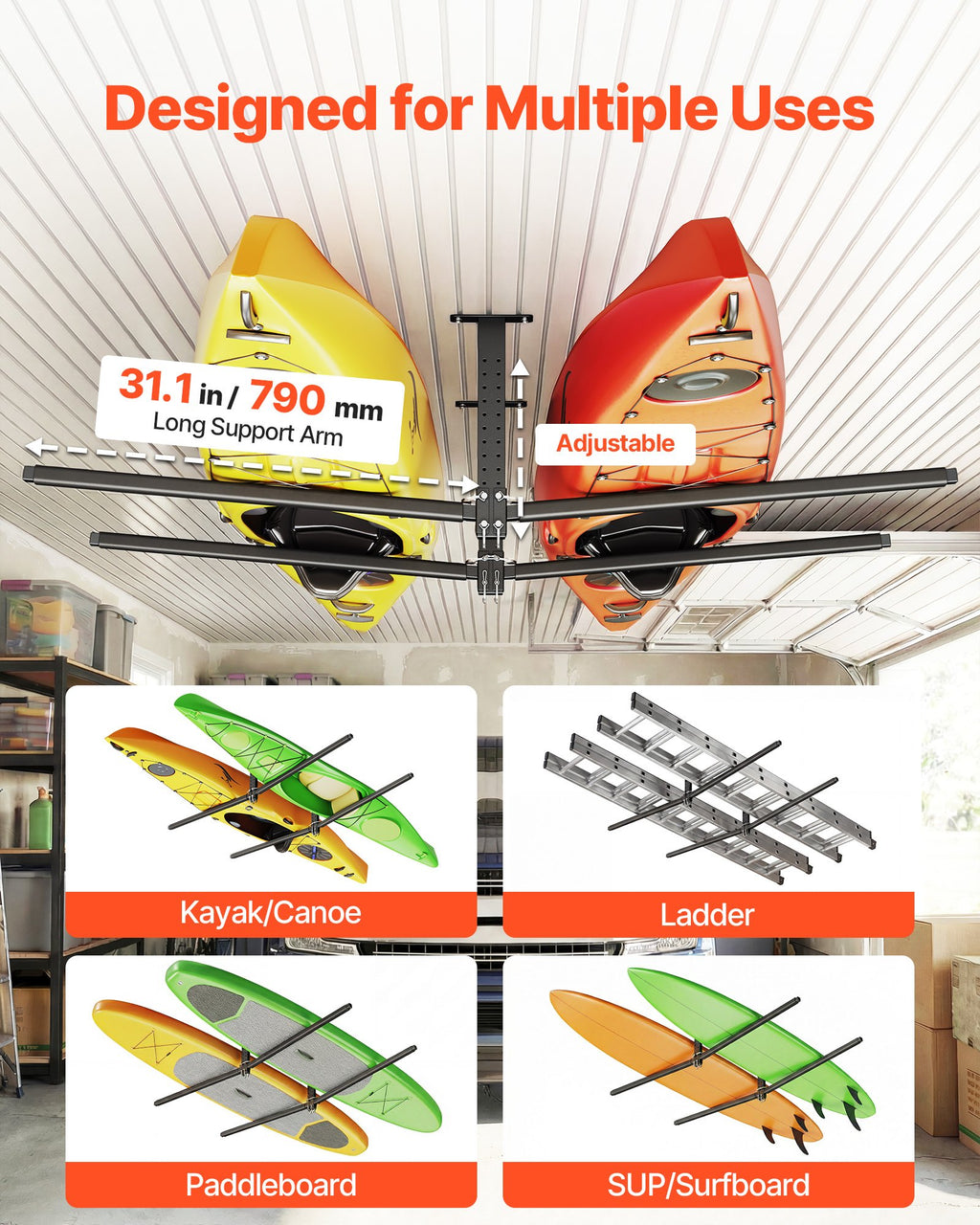 Freestanding 2-Kayak Storage Rack, 250 lb - image 4