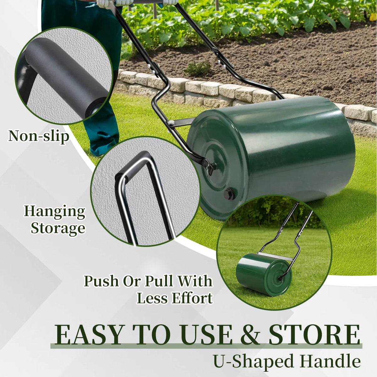 Steel Lawn Roller, 16 in, Fill with Water or Sand - image 9