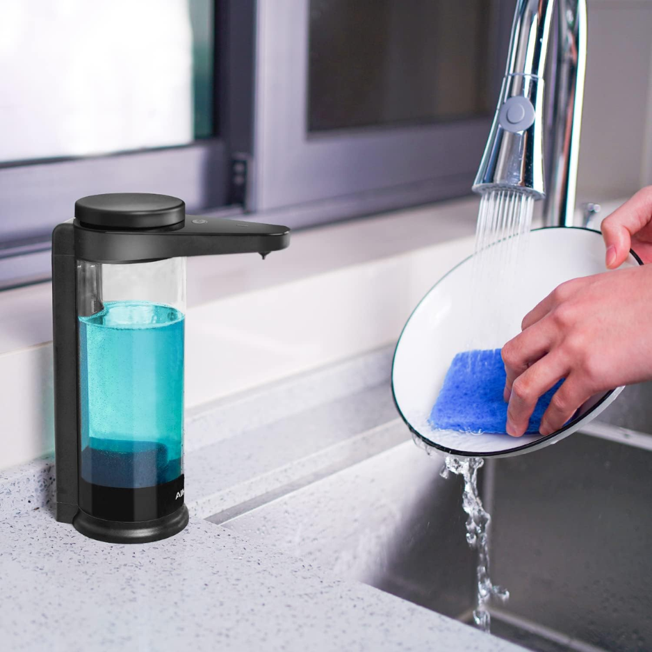 Automatic Dish Soap Dispenser, 17 oz, Black - image 7