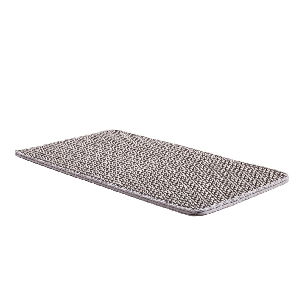 Double-Layer Cat Litter Mat, 24 x 15 in, Grey - image 2