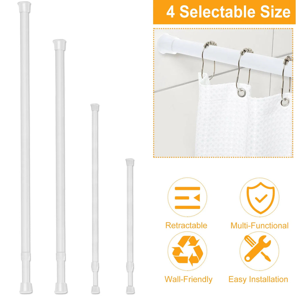 Spring Tension Curtain Rod, White - image 5