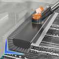 Floor Scrub Brush with Squeegee and Long Handle, Grey