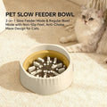 2-in-1 Cat Slow Feeder Bowl, White
