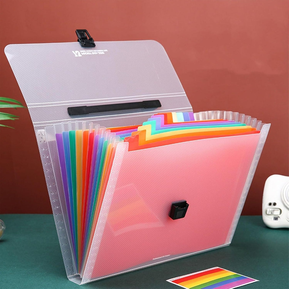Expanding File Organizer, 13 Pockets, Rainbow
