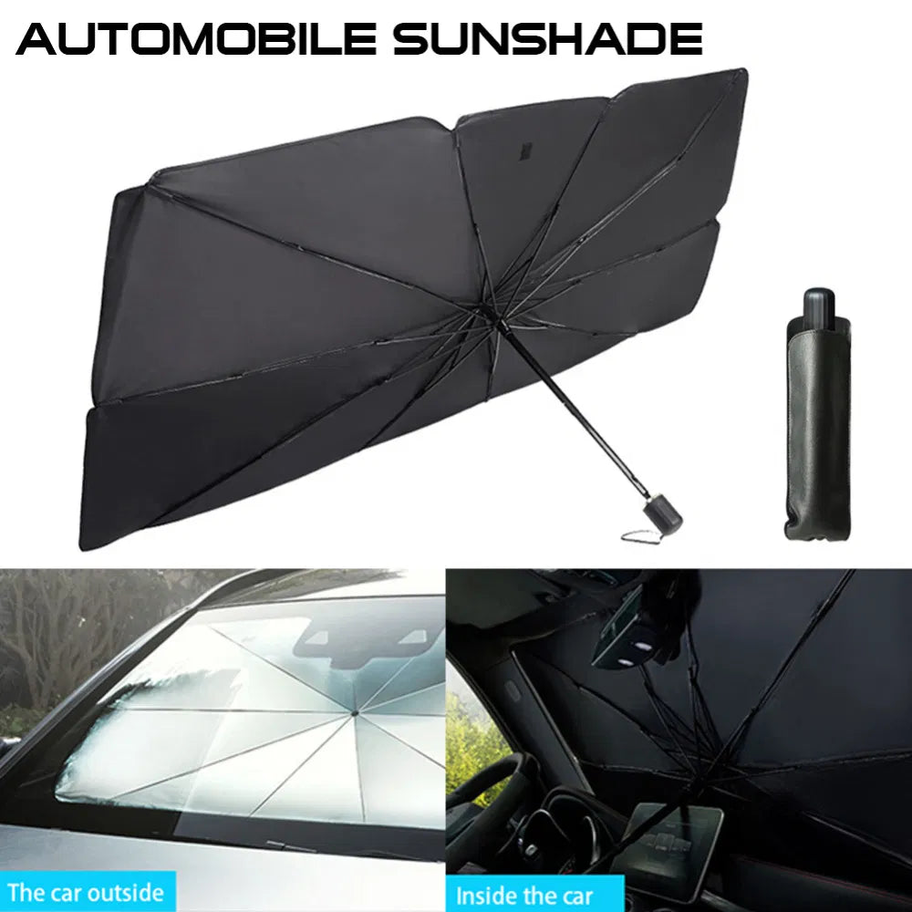 Foldable Car Windshield Sun Shade Umbrella, 57 in - image 2