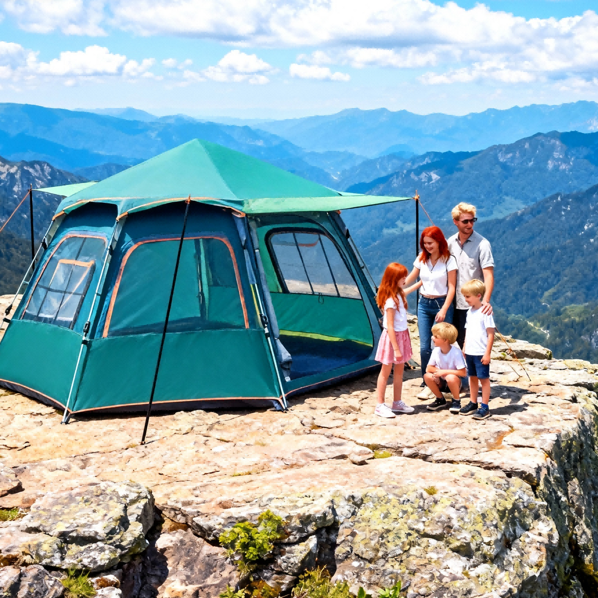 Quick Setup Hexagon Tent, 4-6 Person, Green - image 3