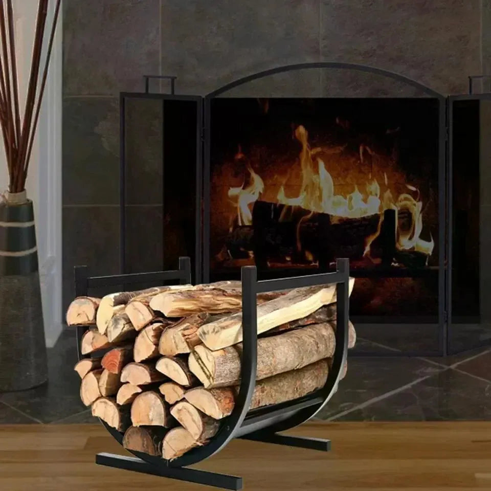 Firewood Log Rack, U-Shape, Holds 150 lb - image 4