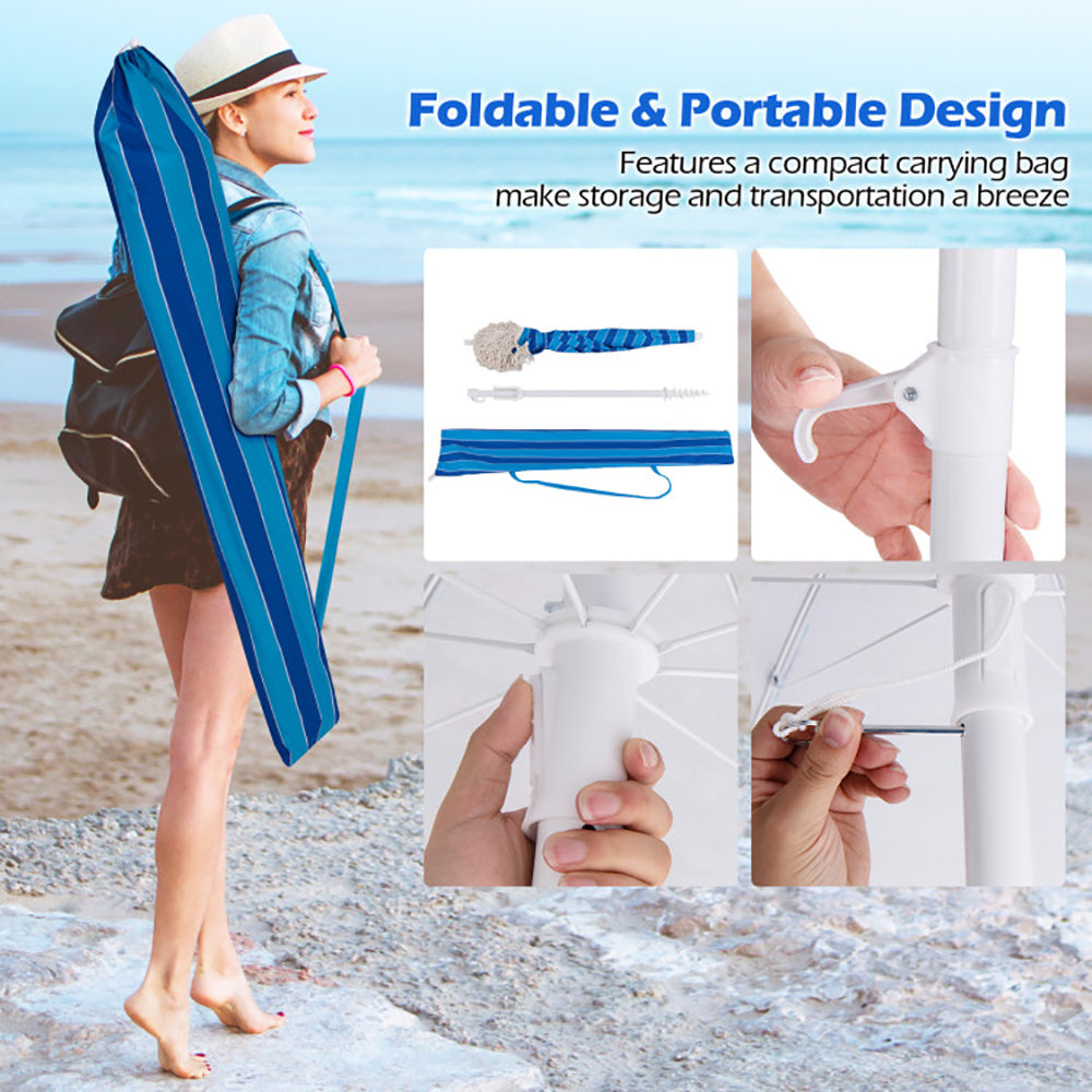 Fringe Beach Umbrella, 6.5 ft, with Tilt and Sand Anchor - image 3