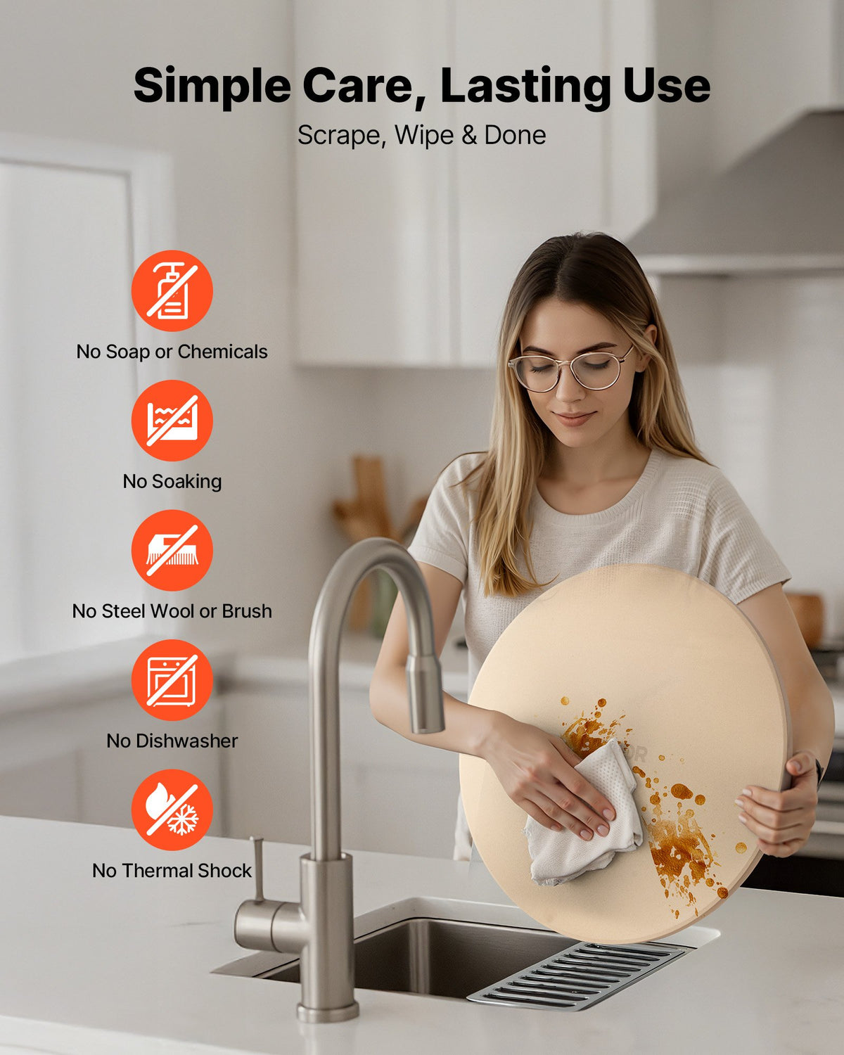 Round Pizza Stone, 16 in, with Rack