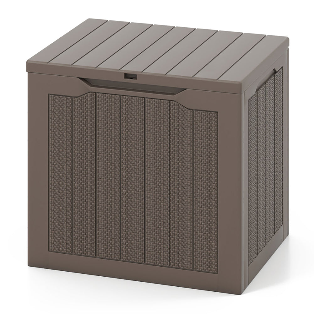 Small Deck Box, 25 Gallon, Wicker-Look, Brown - image 6
