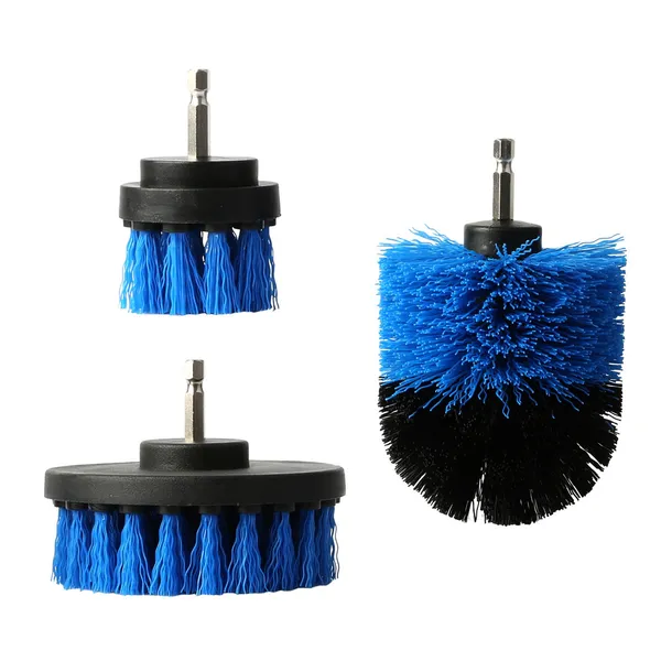 Drill Brush Attachment Set, 3 Piece, Blue - image 2