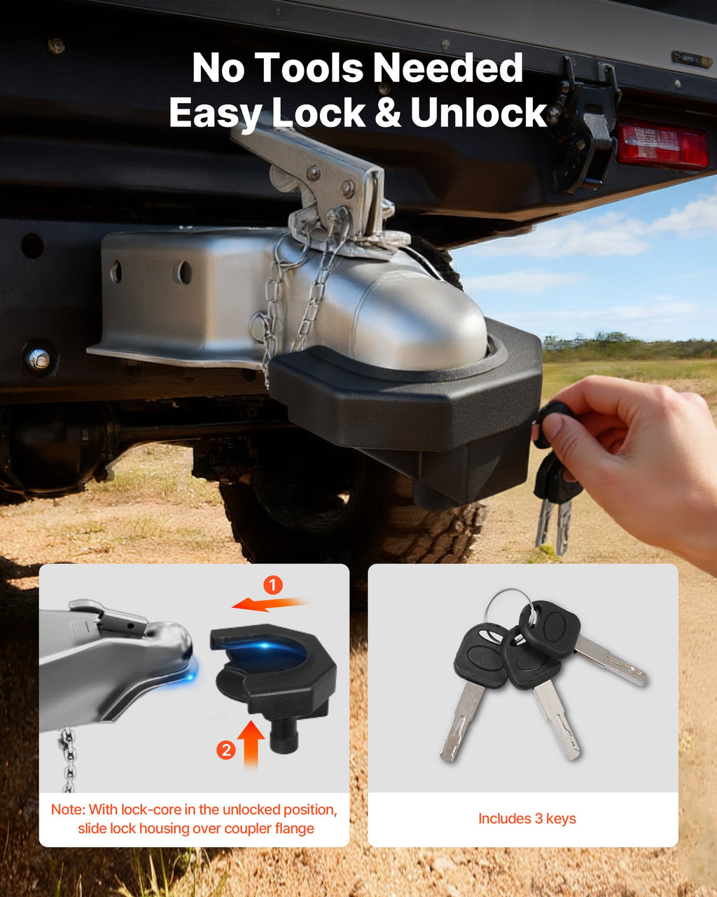 Trailer Coupler Lock Kit for 2-5/16 in Couplers
