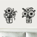 Sunflower Metal Wall Art, Black
