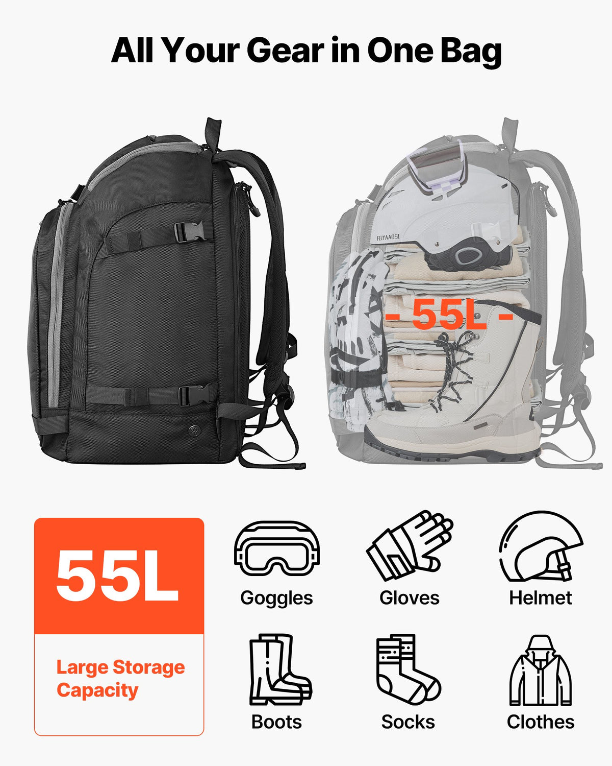 Ski Boot Bag Backpack, 55L - image 2