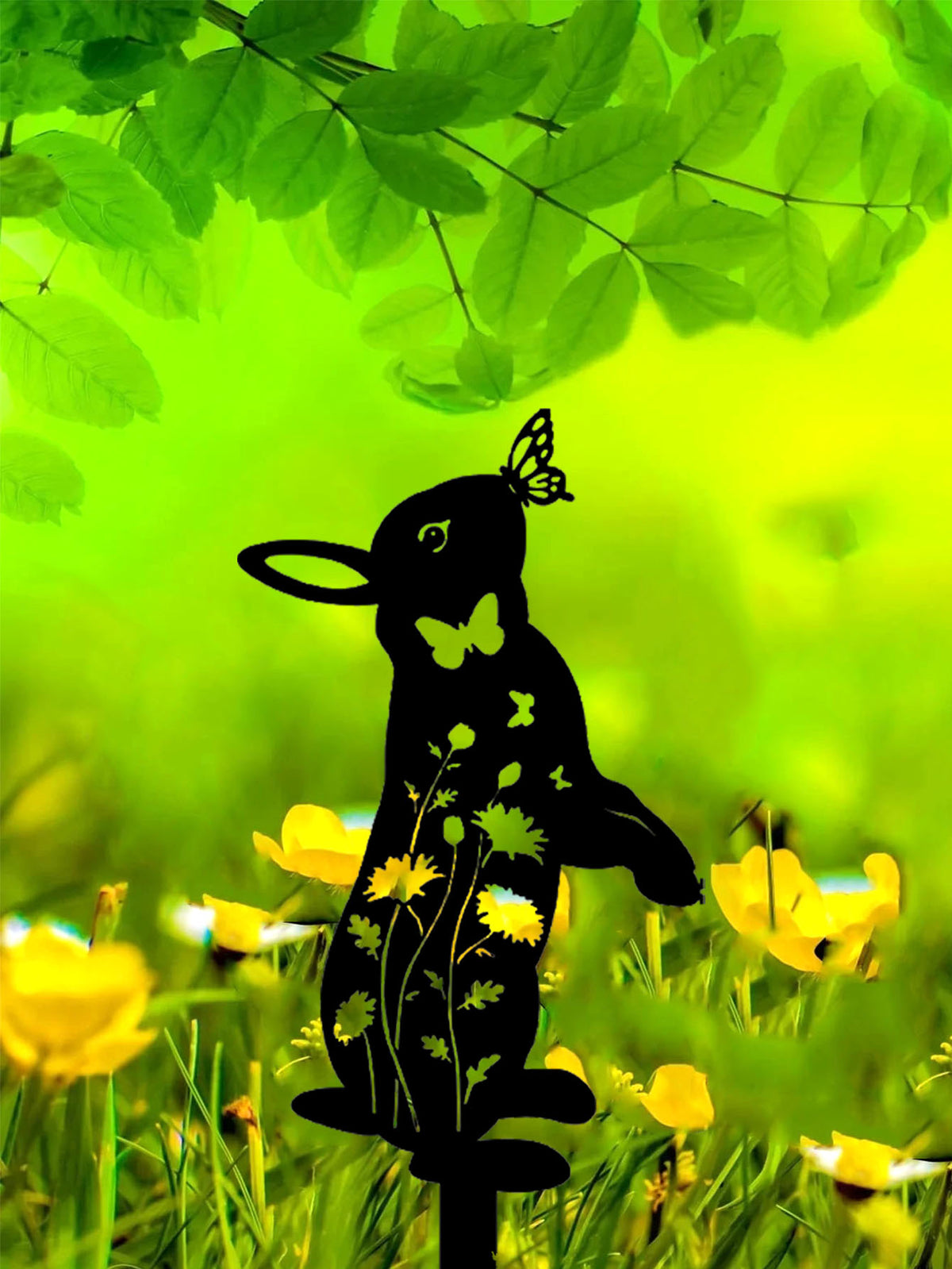 Rabbit Silhouette Metal Garden Stake - image 5