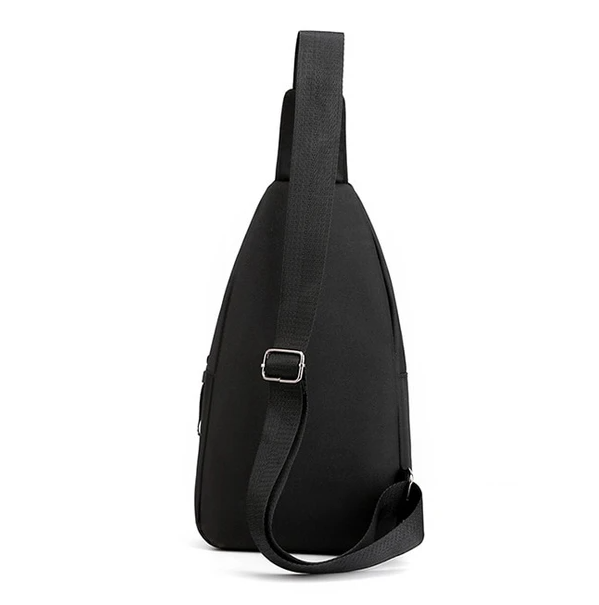 Canvas Sling Chest Bag, Black - image 3