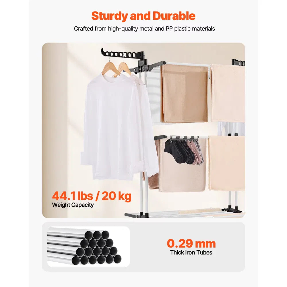 4-Tier Clothes Drying Rack with Wheels - image 2