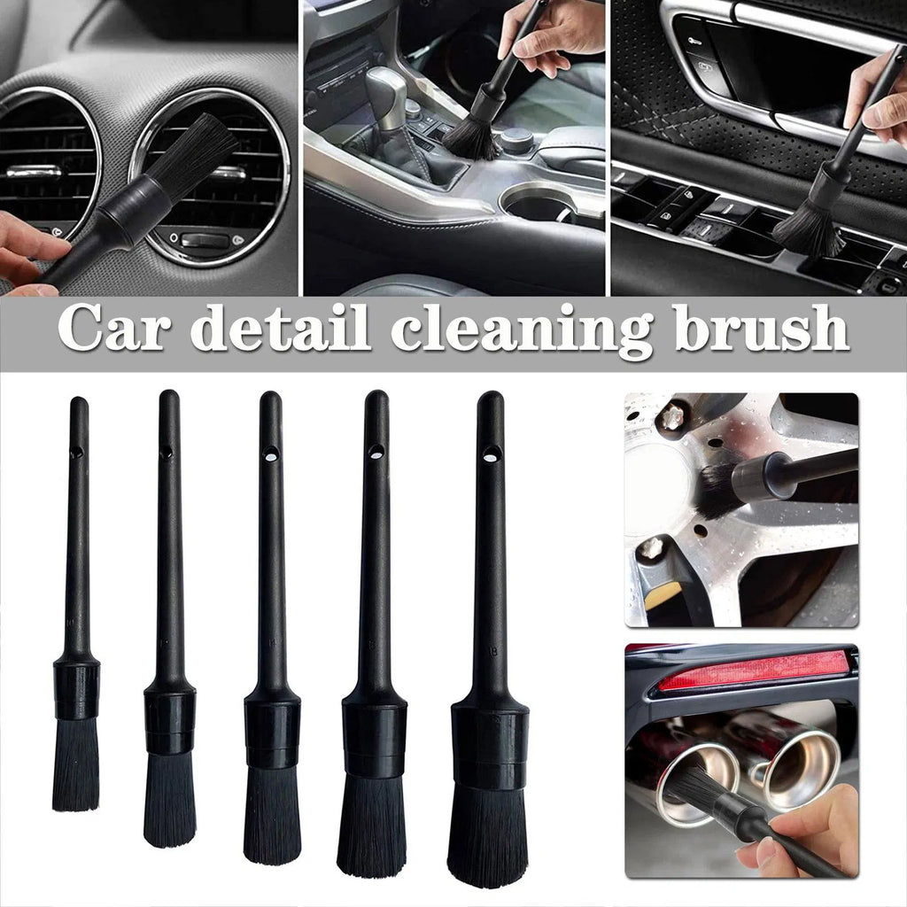 Car Detailing Brushes, 5 Piece Set, Boar Hair - image 3