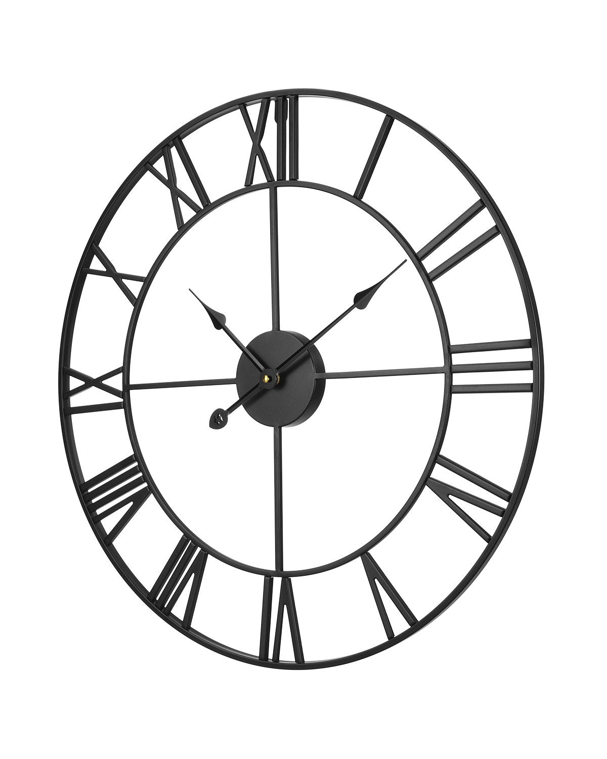 Large Roman Numeral Wall Clock, 24 Inch, Black - image 2