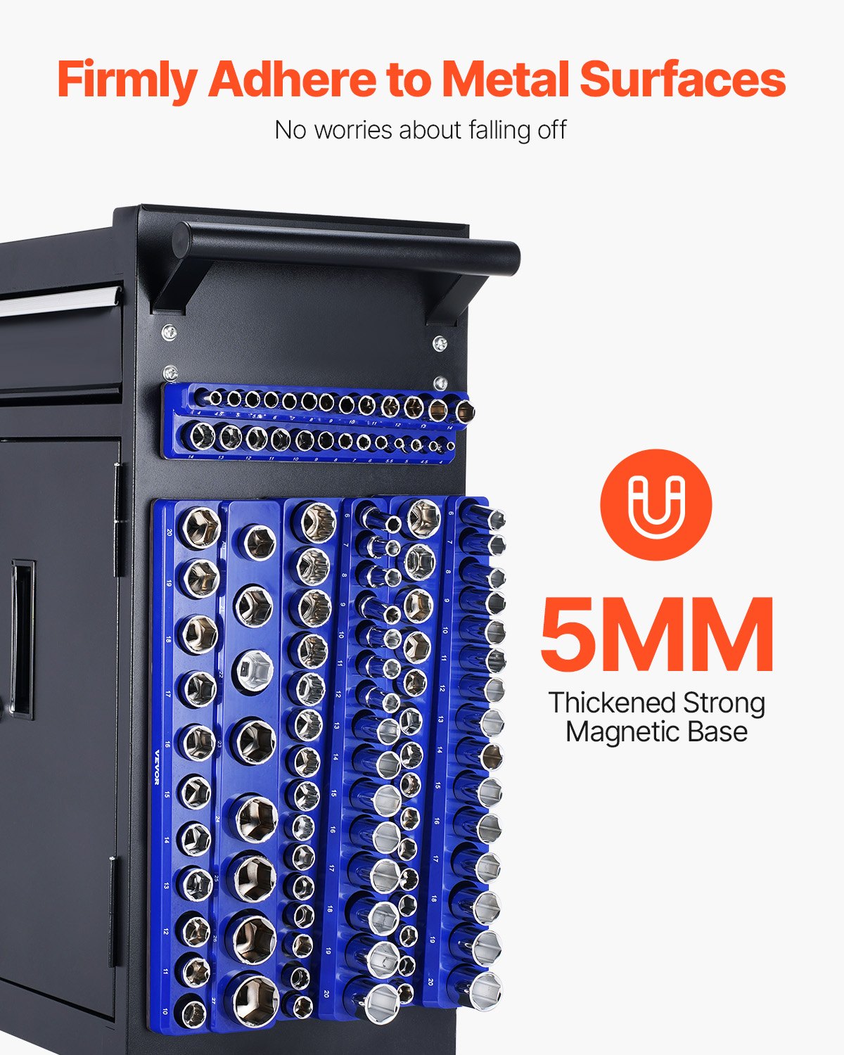 Magnetic Socket Organizer Set, 8 Pieces, SAE and Metric - image 2