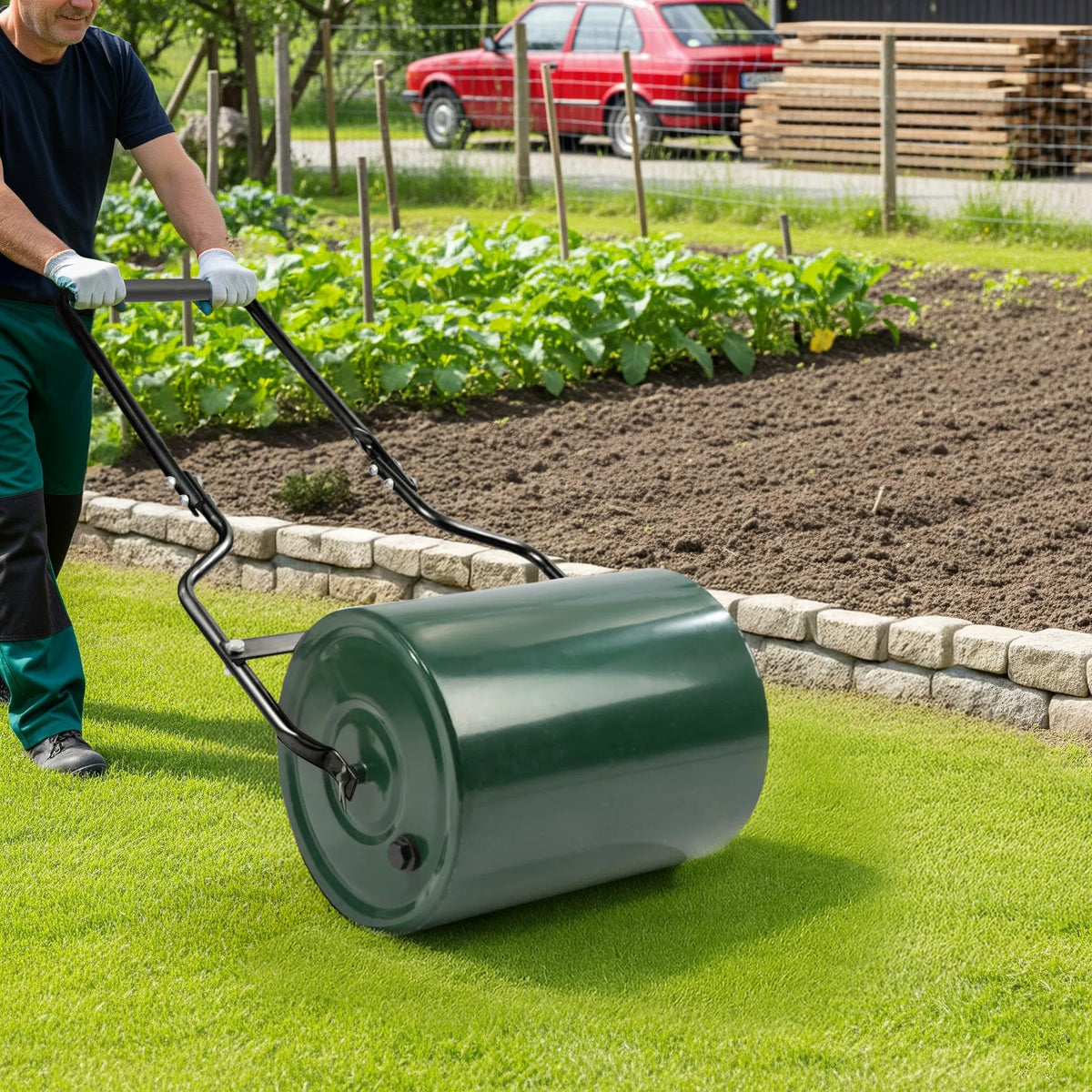 Steel Lawn Roller, 16 in, Fill with Water or Sand - image 7