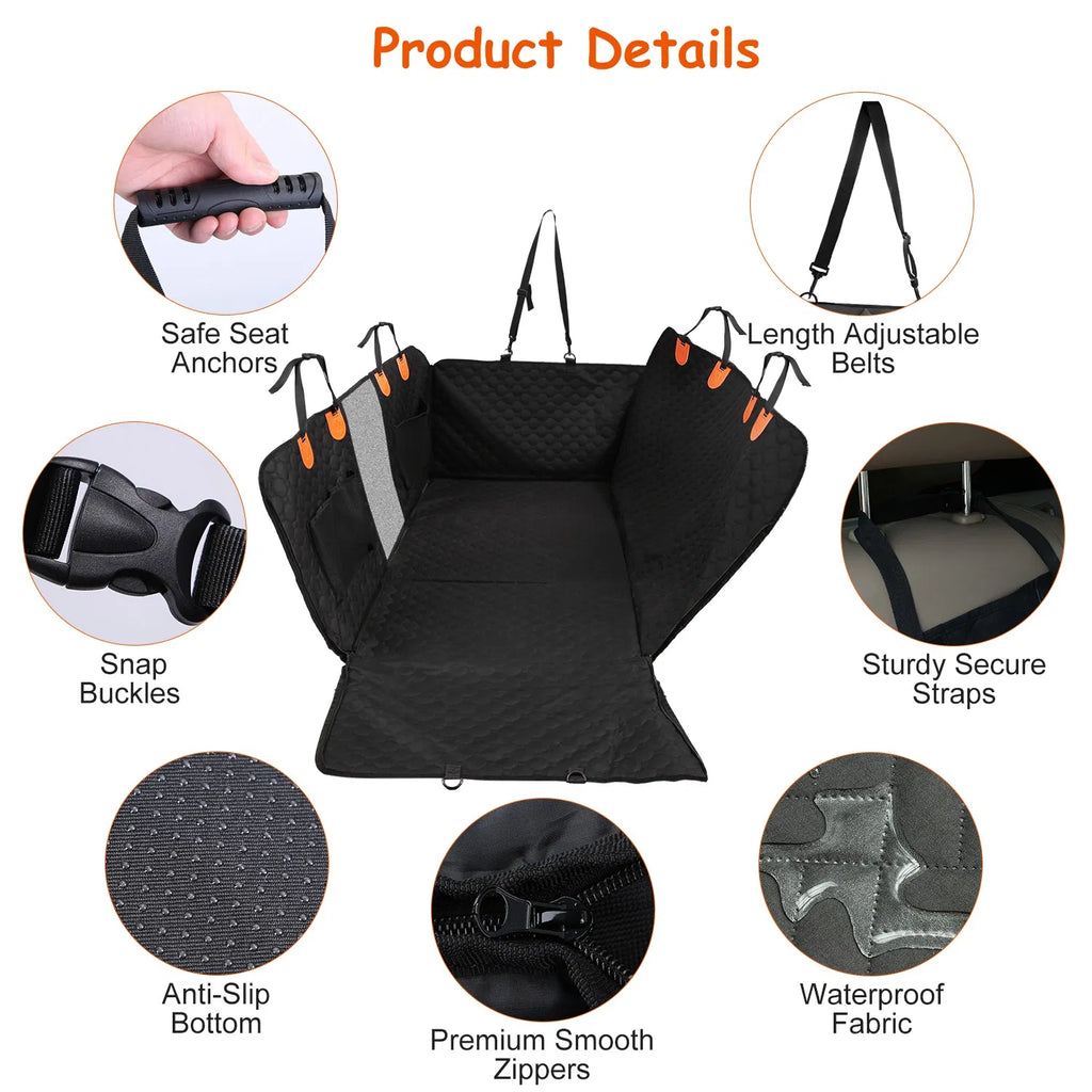 Dog Back Seat Extender with Hard Bottom, Waterproof - image 3