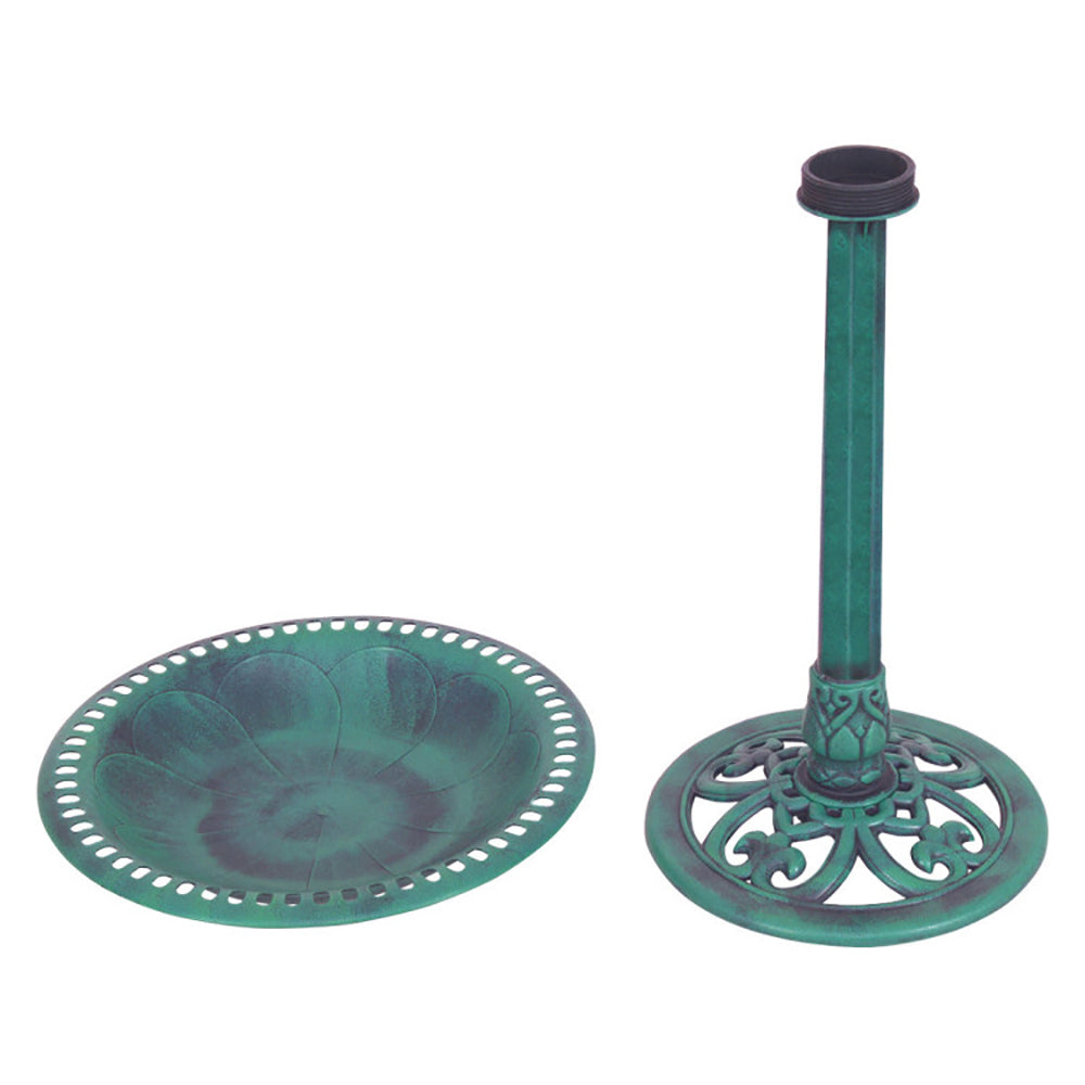 Pedestal Bird Bath, Green - image 4
