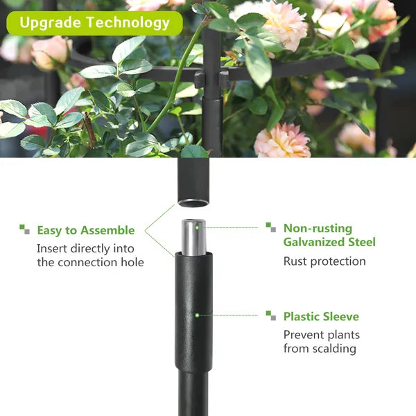 Garden Obelisk Trellis, 6.2 ft, Black - image 4