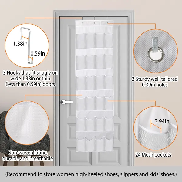 Over-the-Door Shoe Organizer, 24 Pockets - image 4