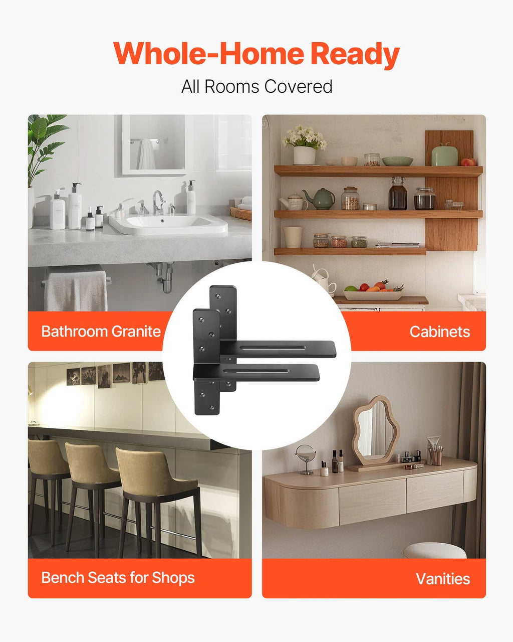 Floating Shelf Brackets, 12 in, 2 Pack - image 3