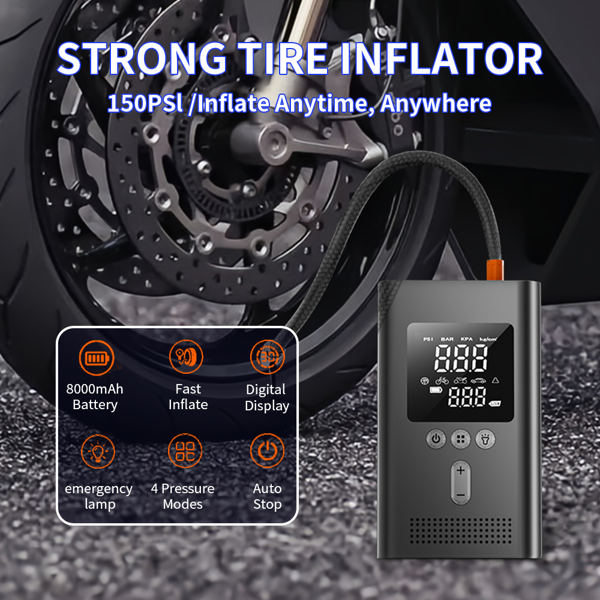 2-in-1 Jump Starter with 150PSI Tire Inflator