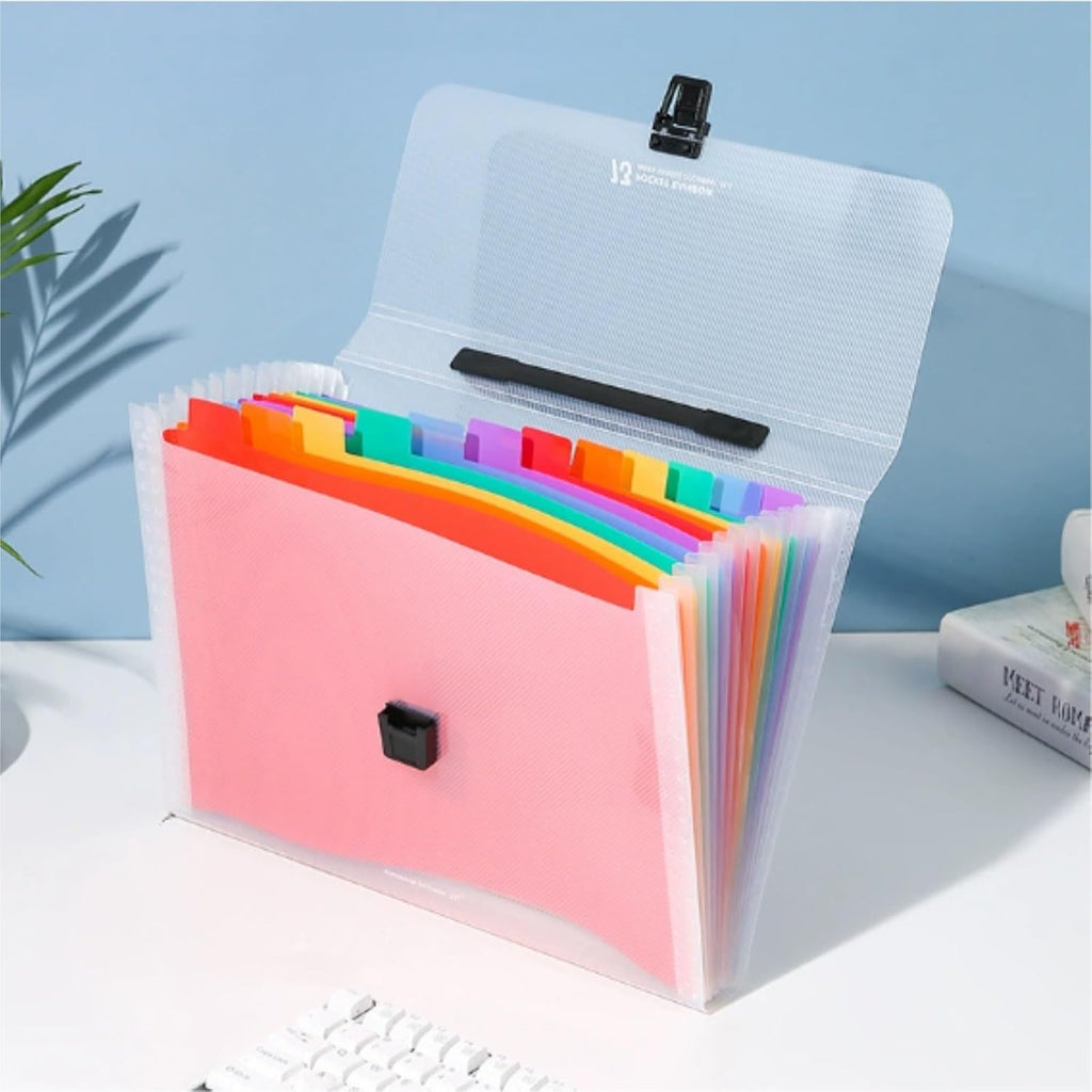 Expanding File Organizer, 13 Pockets, Rainbow - image 5