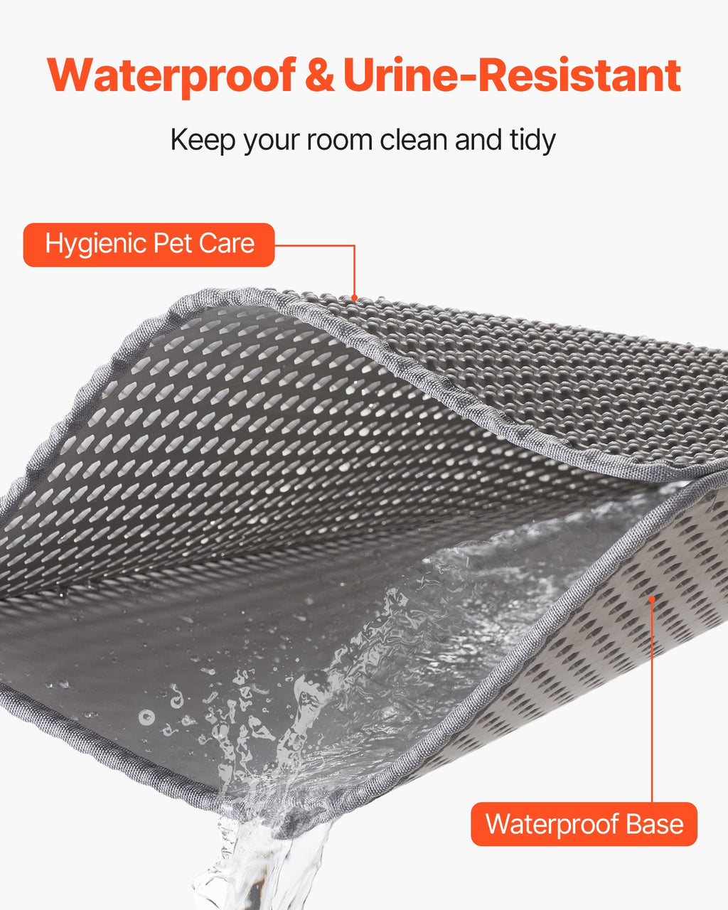Double-Layer Cat Litter Mat, 24 x 15 in, Grey - image 5