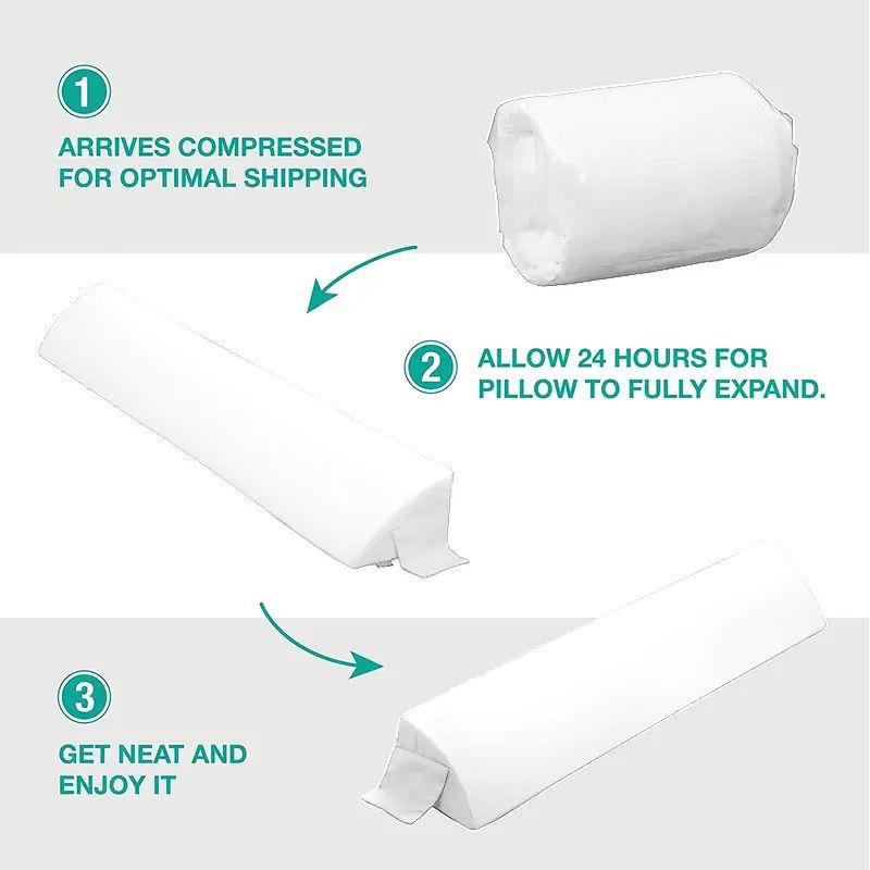 Bed Gap Filler Pillow, 54 x 6 x 10 in, Gray - image 7