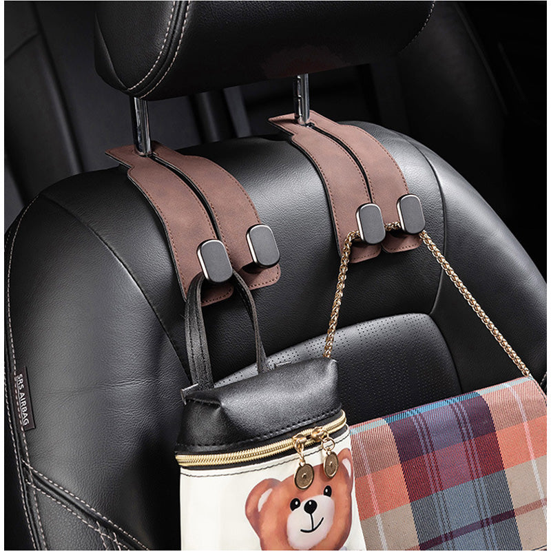 Car Headrest Double Hooks, Faux Suede, 2 Pack - image 4