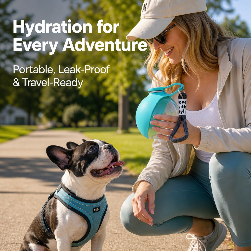 Dog Water Bottle, 285 ml, Pink - image 5
