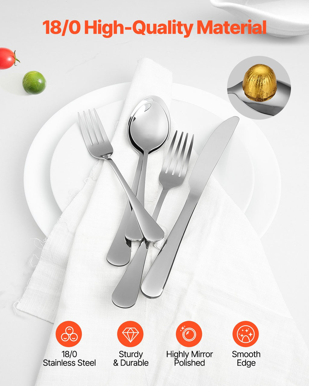 Stainless Steel Flatware Set, 30 Pieces, Service for 6