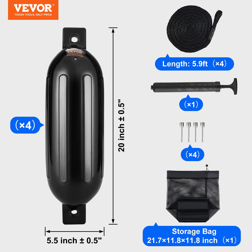 Inflatable Ribbed Boat Fenders 5.5 x 20 in - image 9