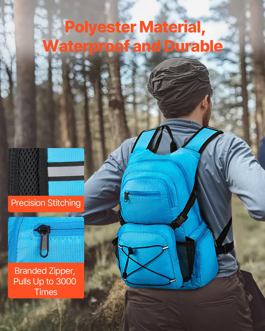 25L Hydration Backpack with 2L Bladder, Blue - image 4