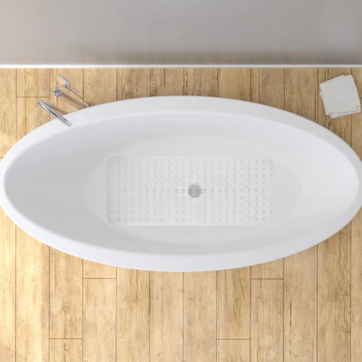 Non-Slip Bath Tub Mat with Suction Cups, Clear - image 7
