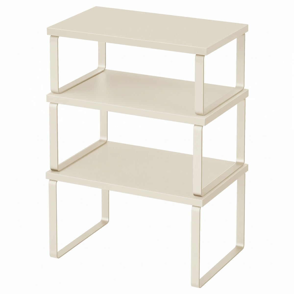 Stackable Cabinet Shelf Risers, Set of 3, White - image 5