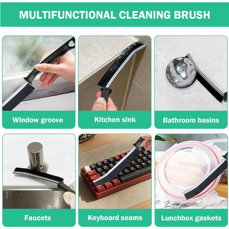 Hard-Bristle Crevice Cleaning Brush, 3 Pack